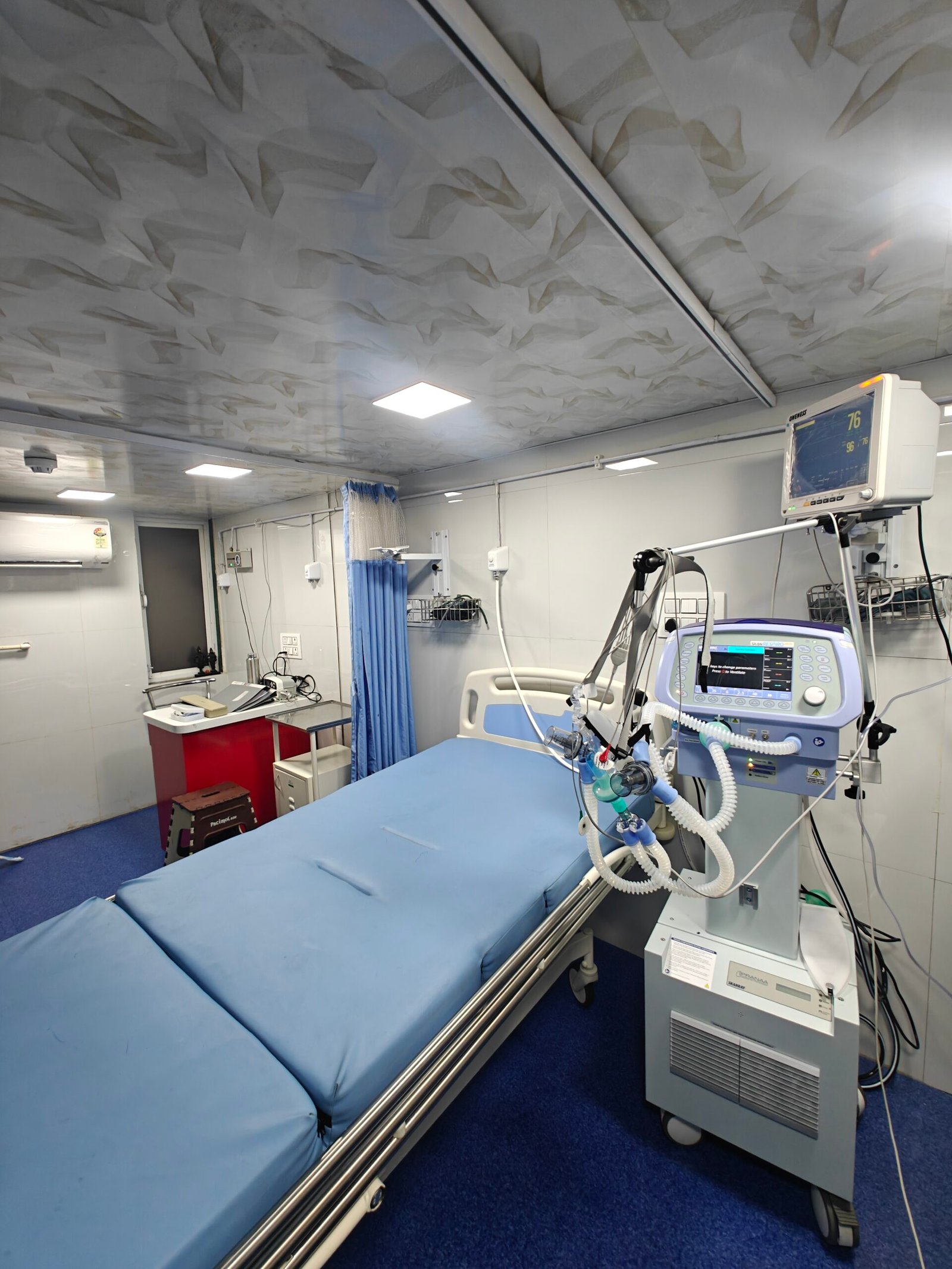 Hospital patient care facility at Pushpak Multispeciality Hospital in Karanjade, Panvel